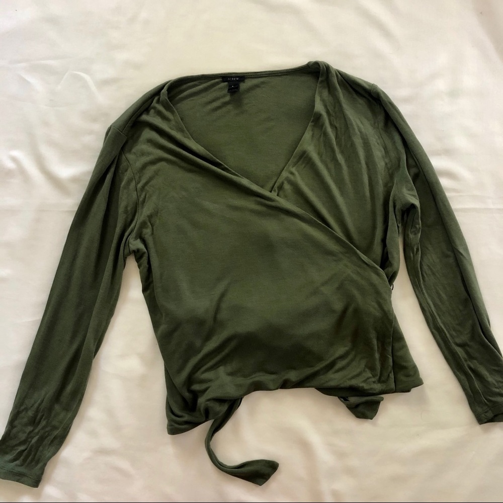 J. Crew | Wrap and Tie Top, Green
